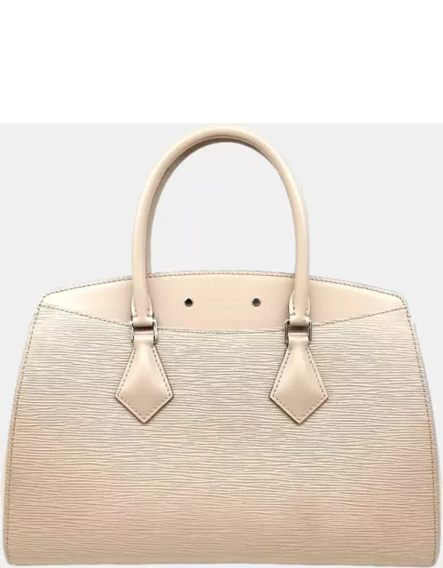 Louis Vuitton Pink/Beige Epi Leather Souffle MM Top Handle Bag
