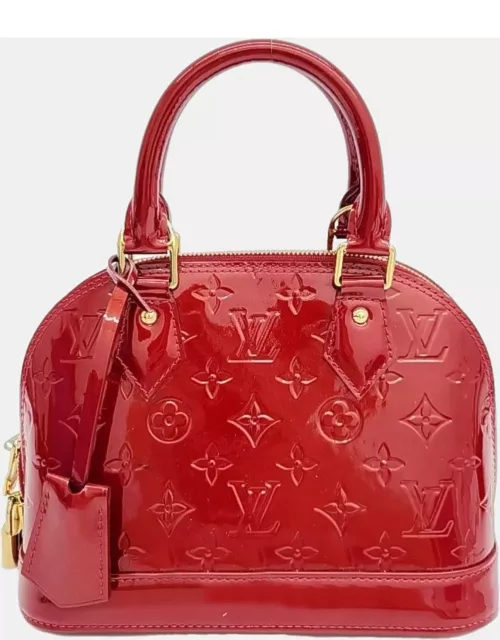 Louis Vuitton Red Monogram Vernis Leather Alma BB Top Handle Bag