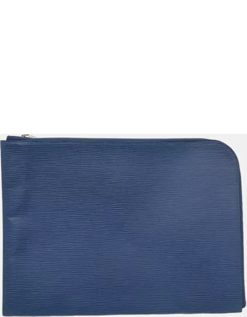 Louis Vuitton Blue Epi Leather Pochette Jour GM Clutch Bag