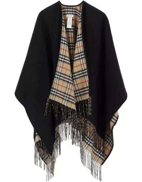 BURBERRY reversible wool cape/pon