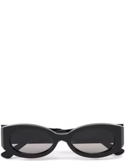 GANNI Oval Sunglasses in Black Acetate Women'