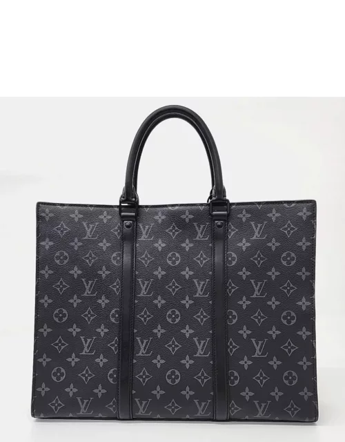 Louis Vuitton Black Monogram Eclipse Canvas Sac Plat Horizontal Zipper Tote Bag