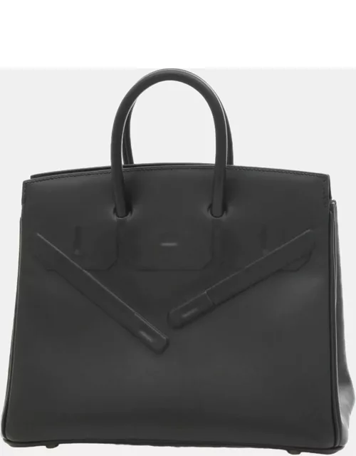 Hermes Black Swift Leather Shado Birkin 25 Tote Bag