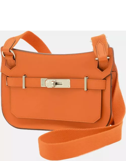 Hermes Orange Swift Leather Mini Jypsiere Shoulder Bag