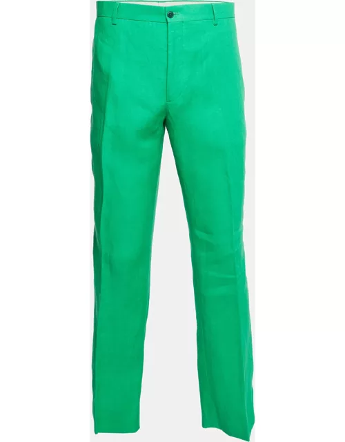 Ralph Lauren Purple Label Green Linen Trousers
