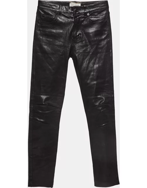 Saint Laurent Black Skinny Leather Pants