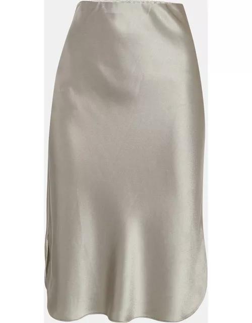 Polo Ralph Lauren Olive Green Satin Knee-Length Skirt