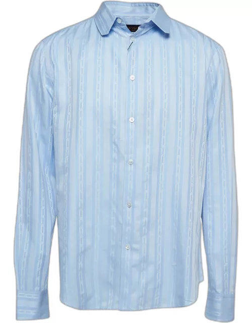 Louis Vuitton Blue Striped Cotton Regular Fit Shirt