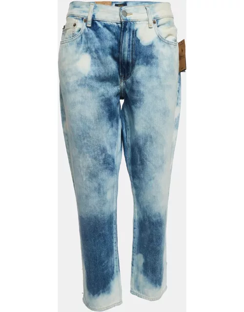 Polo Ralph Lauren Blue Washed Denim Avery Boyfriend Jeans XL Waist 35"