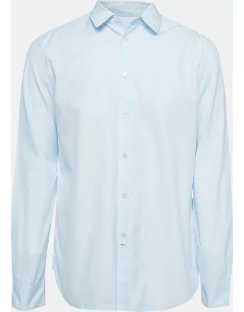 Kenzo Blue Print Back Cotton Button Front Shirt