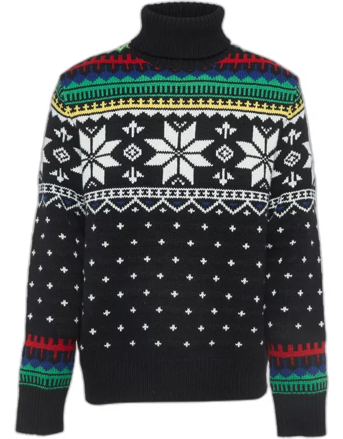 Polo Ralph Lauren Black Nordic Pattern Knit Sweater