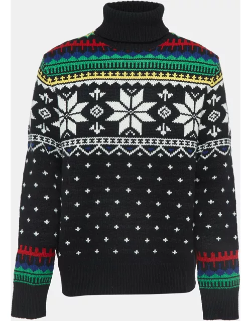 Polo Ralph Lauren Black Nordic Pattern Knit Sweater