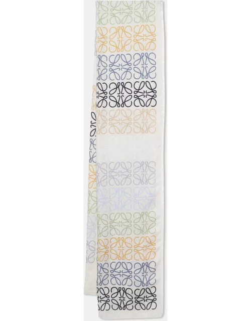 Loewe Caramel/Multicolor Anagram Wool & Silk Scarf