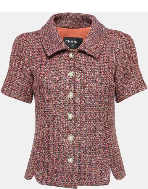 Chanel Multicolor Tweed Buttoned Short-Sleeved Jacket