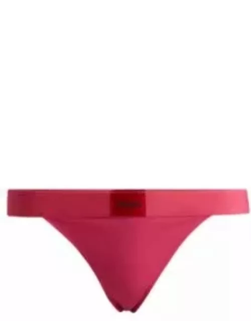 Stretch-cotton thong briefs with logo waistband- Pink Women's Underwear, Pajamas, and Sock