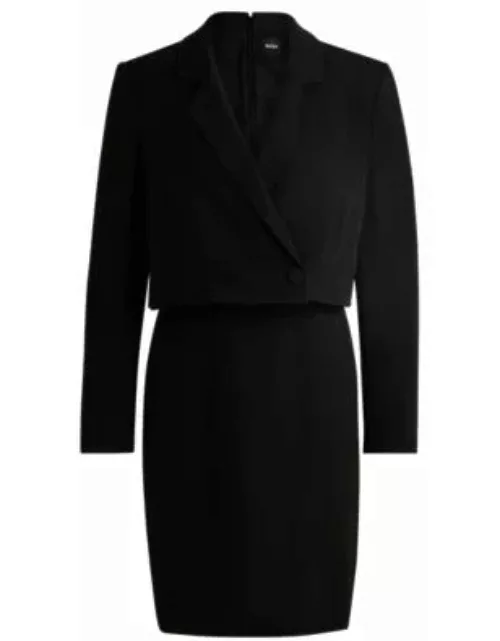 Tailored dress in matte fabric- Black Women's Business Dresse