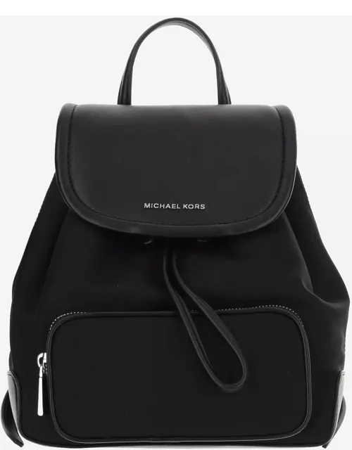 Michael Kors Nylon And Leather Backpack With Logo