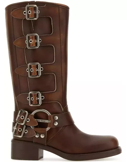 Miu Miu Brown Leather Boot