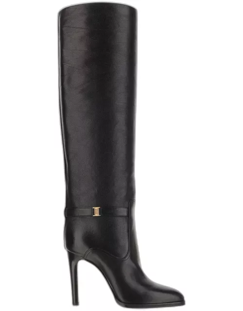 Saint Laurent Diane Grained Leather Boot