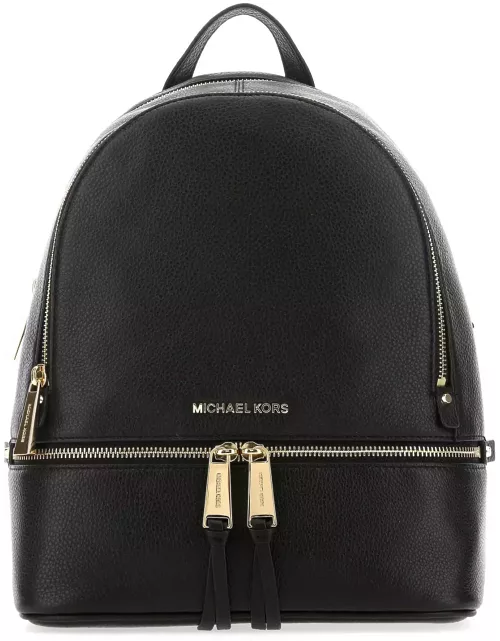 Michael Kors Black Leather Medium Rhea Backpack