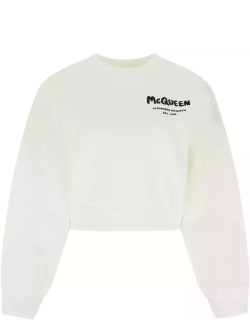 Alexander McQueen White Cotton Blend Sweatshirt