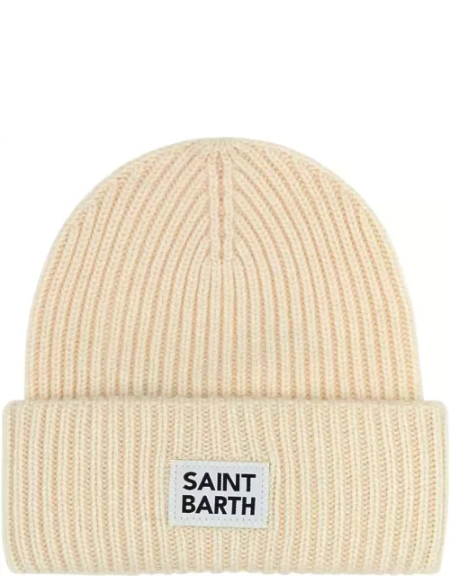MC2 Saint Barth Ivory Wool Blend Beanie Hat