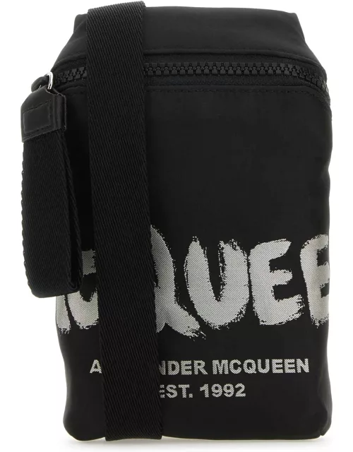 Alexander McQueen Black Fabric Mcqueen Graffiti Crossbody Bag