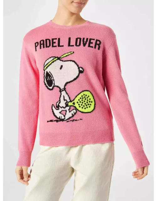 MC2 Saint Barth Woman Sweater With Snoopy Print Peanuts Special Edition