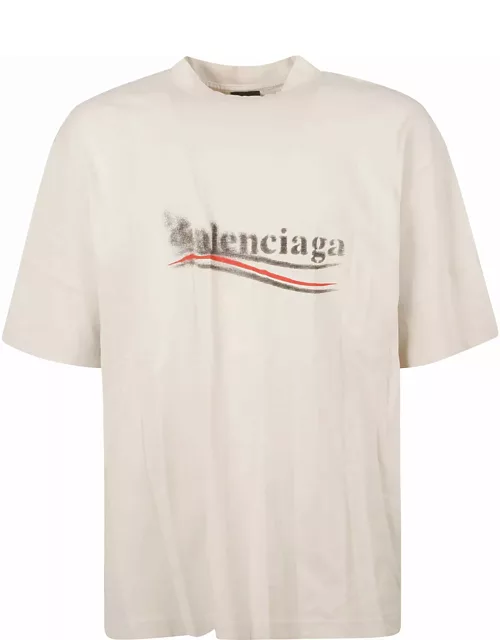 Balenciaga Logo Printed Crewneck T-shirt