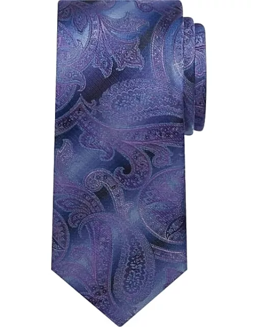 Pronto Uomo Big & Tall Men's Ombre Paisley Tie Purple