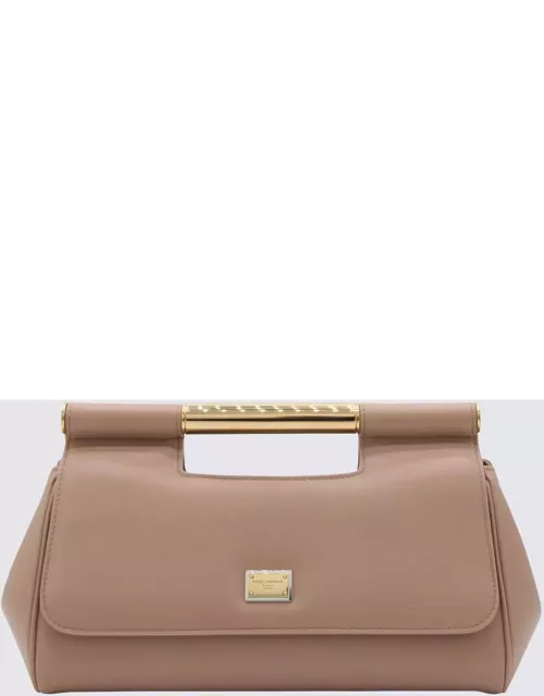 Dolce & Gabbana Beige Medium Leather Top Handle Bag