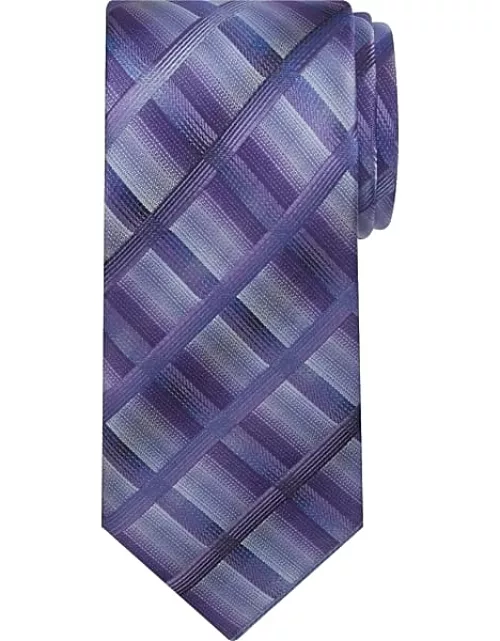 Pronto Uomo Big & Tall Men's Bold Ombre Plaid Tie Purple