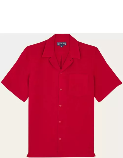 Men's Garment-Dyed Linen Camp Shirt