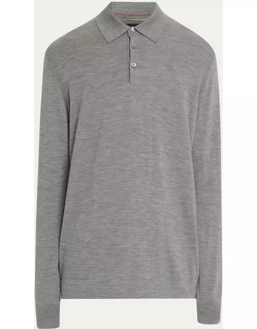 Men's 12milmil12 Wool Long-Sleeve Polo Shirt
