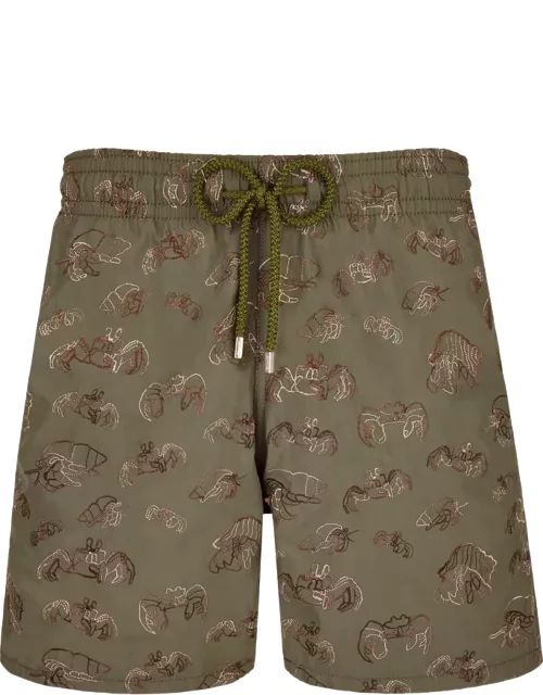 Men Swim Trunks Embroidered Hermit Crabs - Limited Edition - Swimming Trunk - Mistral - Green