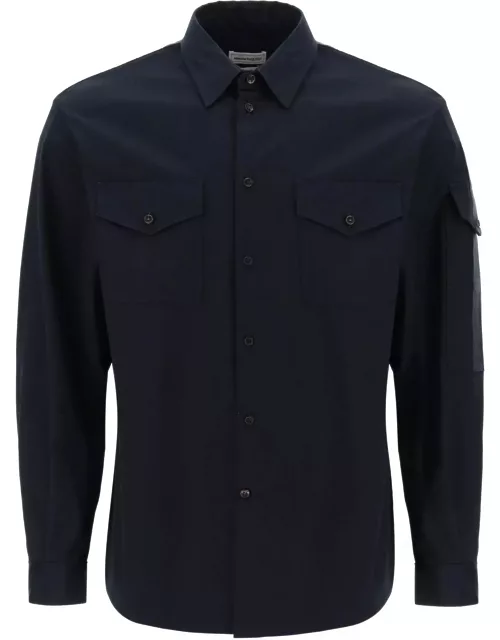ALEXANDER MCQUEEN shirt with logo band on the sleeve