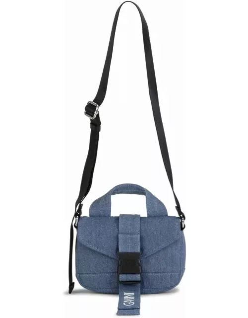 GANNI Denim Mini Satchel Bag in Blue Polyester Women'