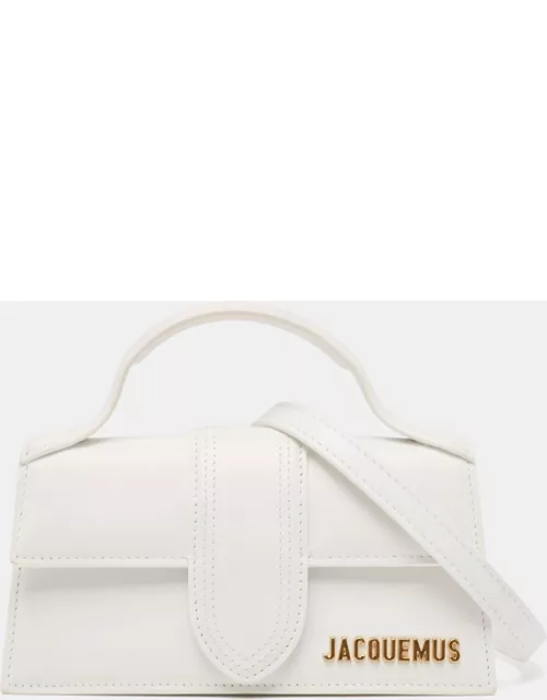 Jacquemus White Leather Mini Le Bambino Top Handle Bag