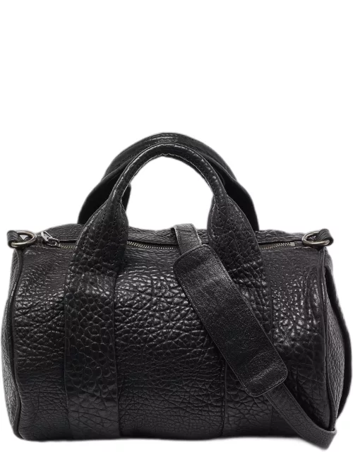 Alexander Wang Black Pebbled Leather Rocco Duffle Bag