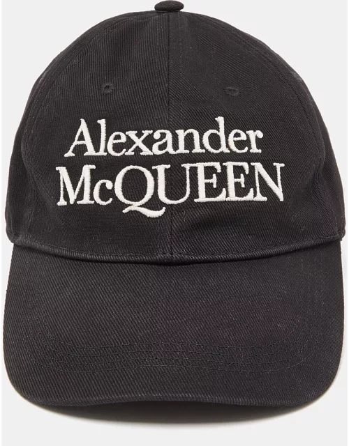 Alexander McQueen Black Logo Embroidered Cotton Baseball Cap