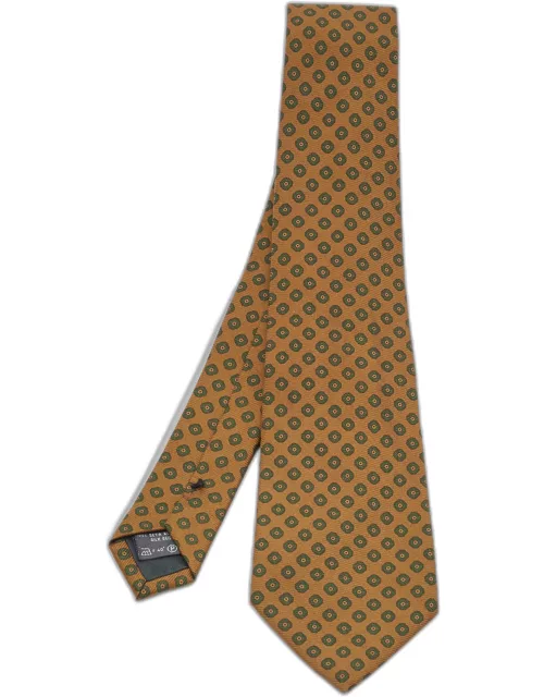 Ermenegildo Zegna Vintage Brown Printed Silk Tie