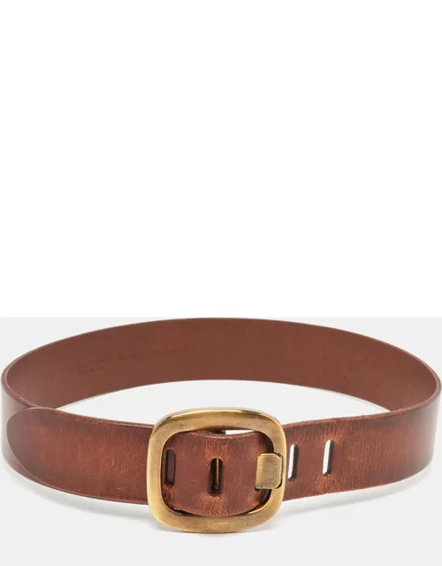 Dolce & Gabbana Brown Leather Buckle Belt 75C