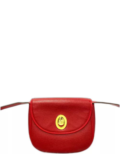 Dior Red Iguana Embossed Leather Vintage Crossbody Bag
