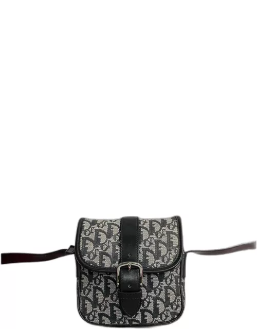Dior Black Canvas Oblique Trotter Crossbody Bag