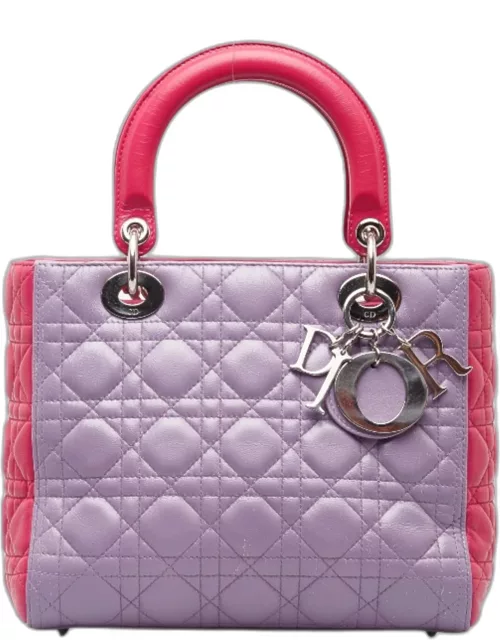Dior Multi Leather Medium Lady Dior Top Handle Bag