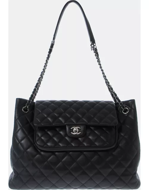 Chanel Quilted Lambskin Front Flap Pocket Tote