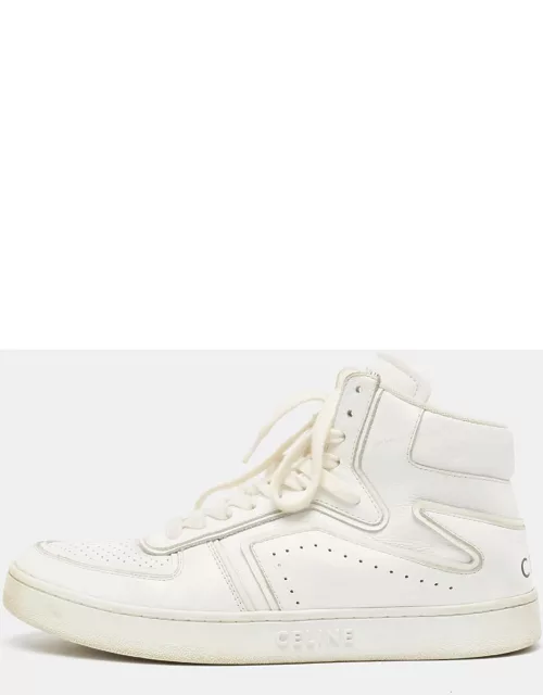 Celine White Leather CT-01 Z High Top Sneaker