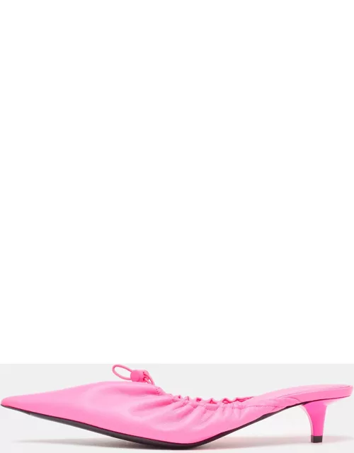 Balenciaga Pink Leather Knife Pointed Toe Mule
