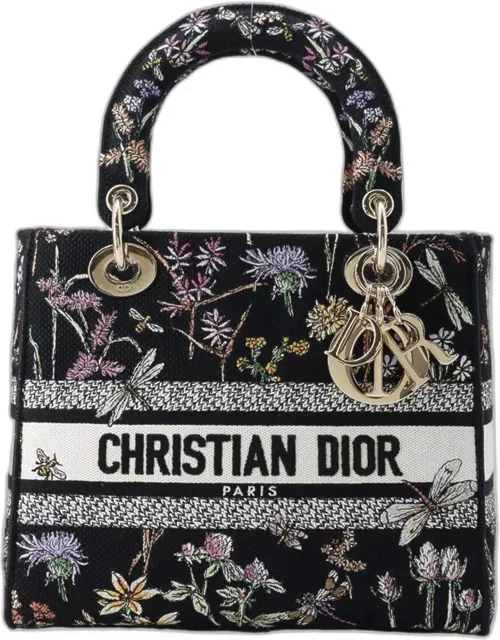 Dior Black Multicolor Dior Herbarium Embroidery Lady D-Lite Bag