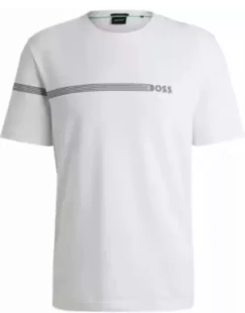 T-shirt with stripes and logo- White Men's T-Shirt